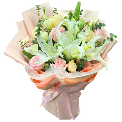 池州10朵玫瑰百合混搭，爱是难忘时刻